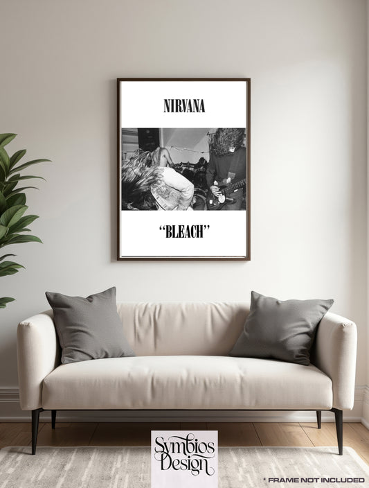 Nirvana - Bleach Negative - Rare Music Poster, Music Decor, Band Memorabilia, Music Lover Gift