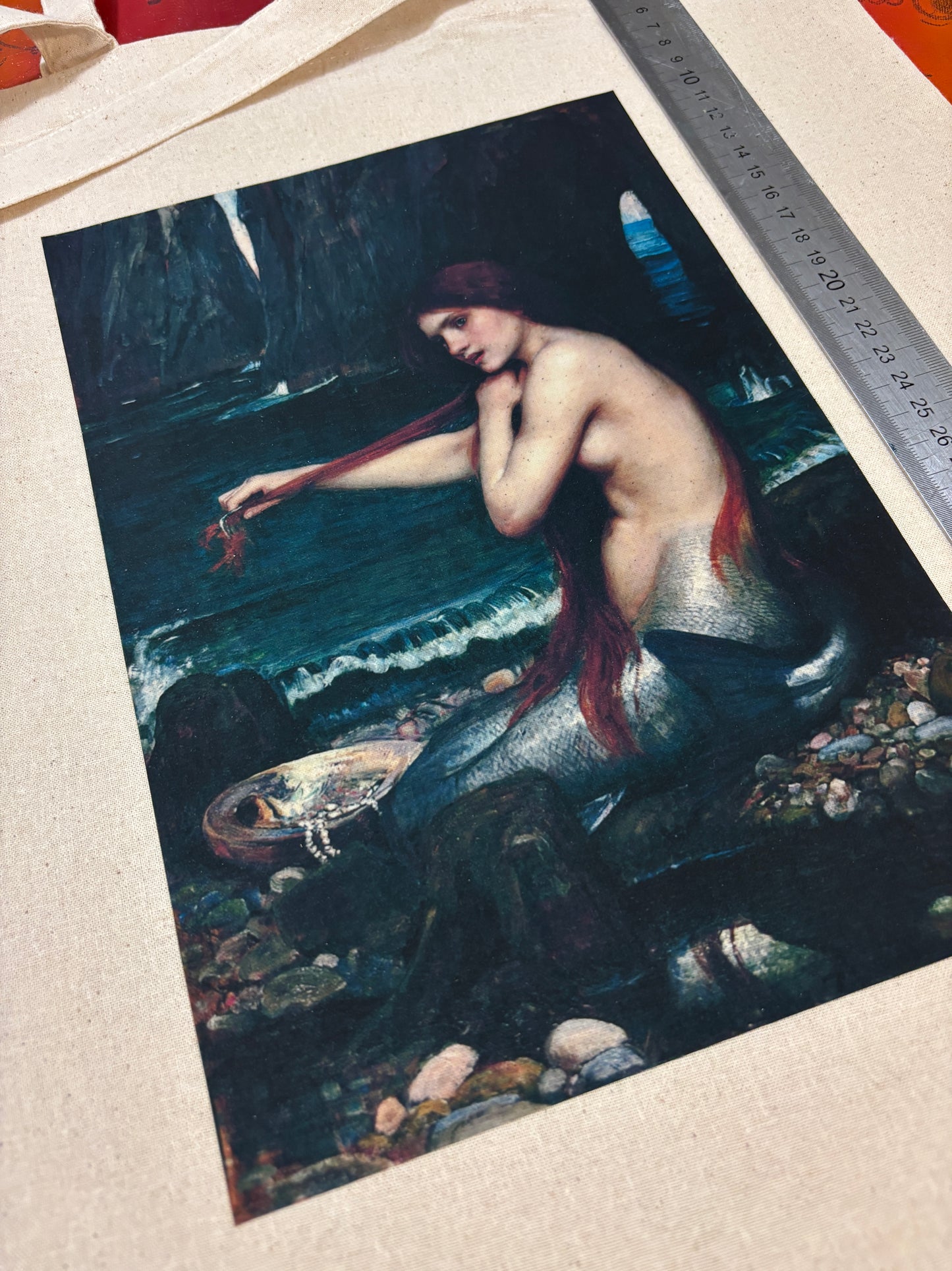 THE MERMAD - WATERHOUSE - Retro Tote Bag: 90s Style, Oeko-Tex Cotton