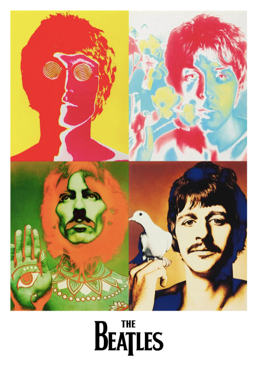 THE BEATLES - POP ART - Symbios Design Rare Glossy Poster Print