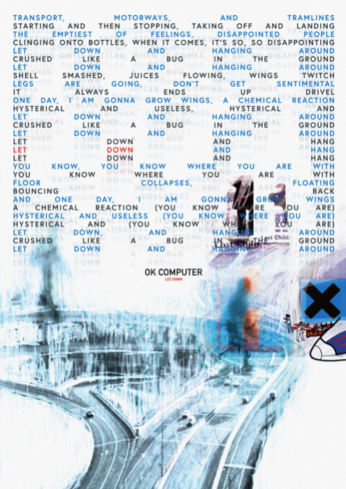RADIOHEAD - OK COMPUTER - LET DOWN - Symbios Design Rare Glossy Poster Print