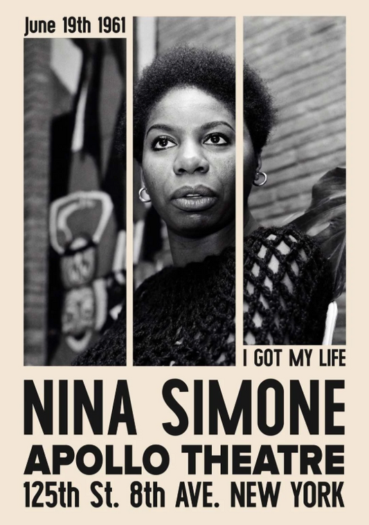 NINA SIMONE - APOLLO THEATRE - Symbios Design Rare Glossy Poster Print