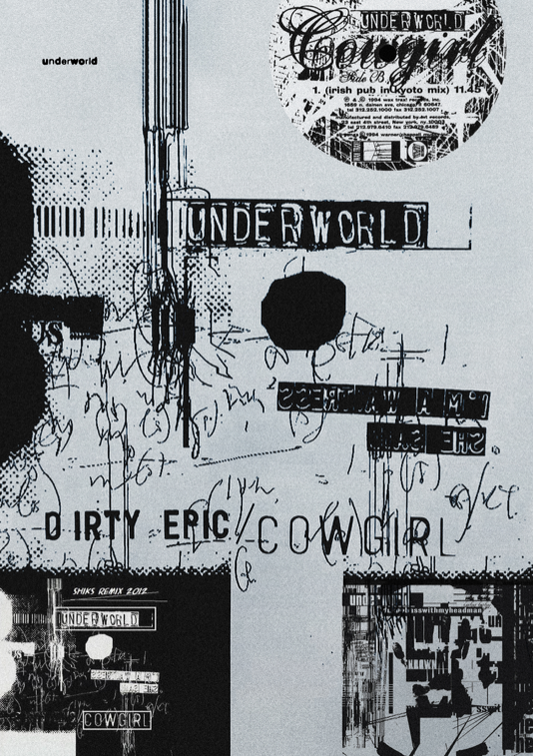 UNDERWORLD - COWGIRL - Symbios Design Rare Glossy Poster Print