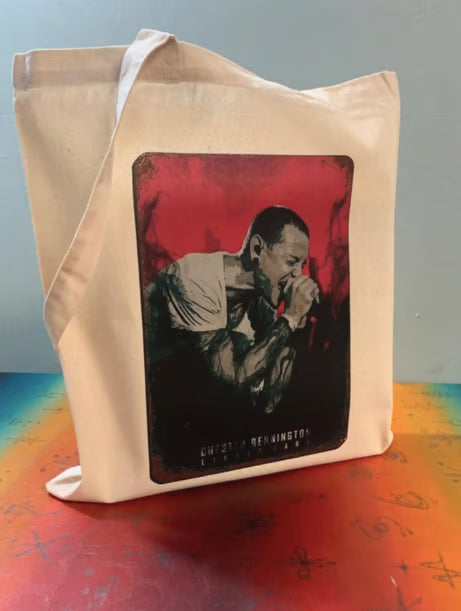 CHESTER BENNINGTON - LINKIN PARK - Tote Bag – Oeko-Tex Certified Cotton Reusable Bag