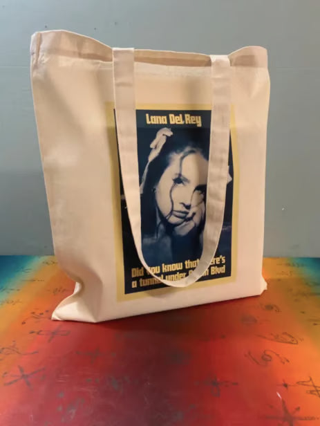 Sac cabas Lana Del Rey : coton certifié Oeko-Tex, sac de courses réutilisable