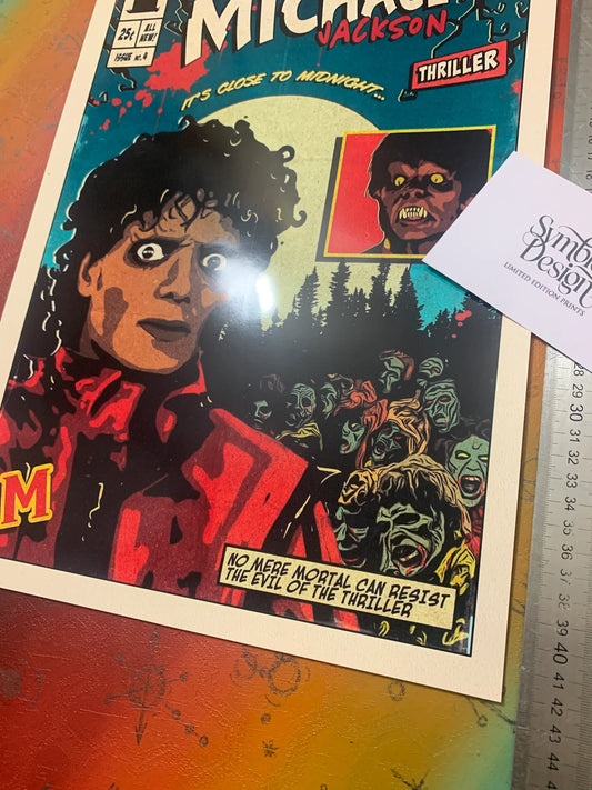 MICHAEL JACKSON - COMIC EDITION - Symbios Design - Rare Glossy Print