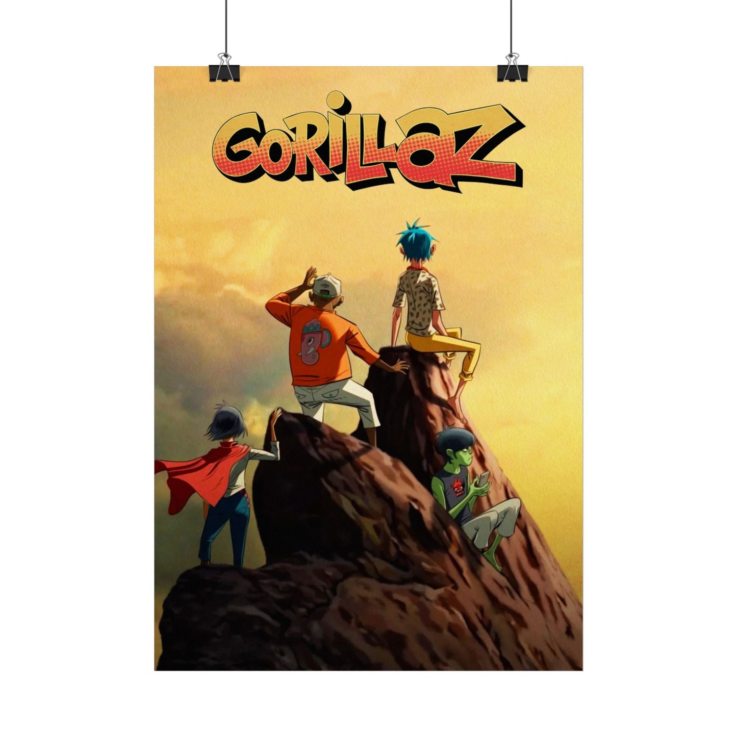 Gorillaz Band Illustration Poster | Music Art Print