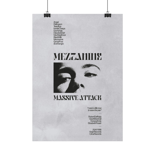 Massive Attack - Mezzanine  - Music Poster,  Music Decor, Band Memorabilia, Music Lover Gift