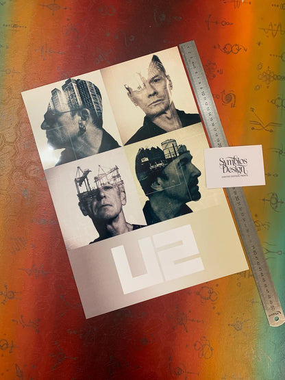 U2 - RARE - BONO - EDGE - Symbios Design - Rare Glossy Print