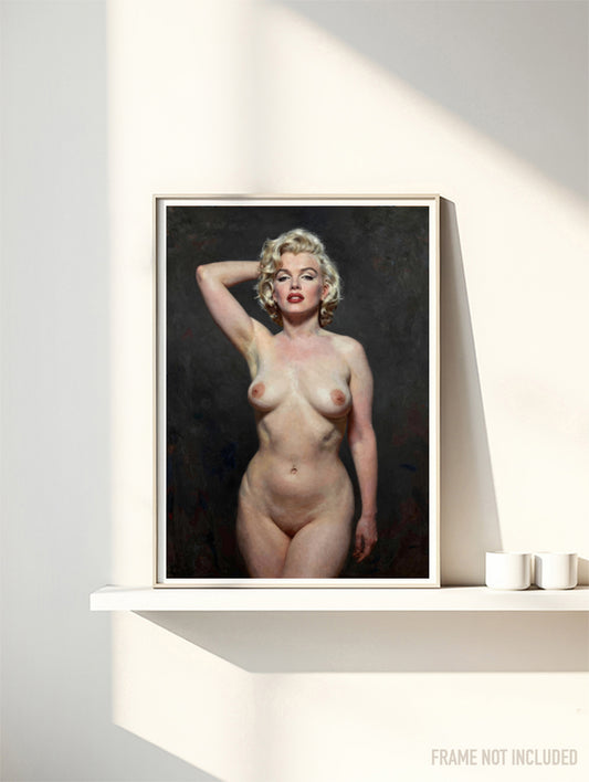 Marilyn Monroe - Classic Nude Figure Art Print, Vintage Pin-Up Style Painting, Retro Beach Wall Art, Figurative Poster (Copy)