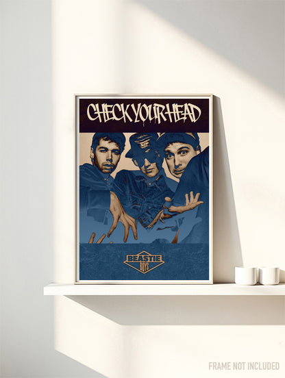 Check your head - Rare Portrait Music Poster,  Music Decor, Band Memorabilia, Music Lover Gift