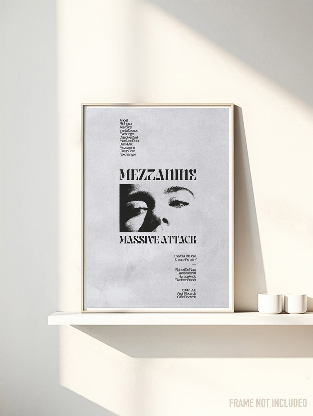 Massive Attack - Mezzanine  - Music Poster,  Music Decor, Band Memorabilia, Music Lover Gift