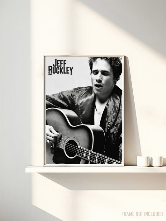 Jeff Buckley - Acoustic Portrait  - Music Poster,  Music Decor, Band Memorabilia, Music Lover Gift