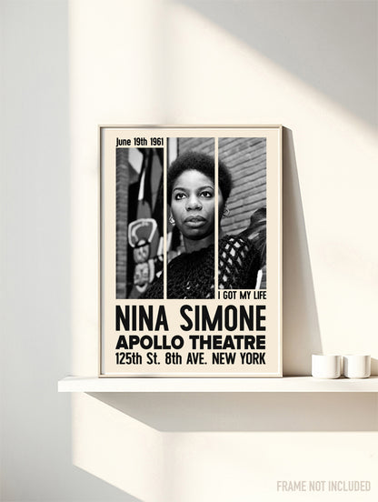 NINA SIMONE - APOLLO THEATRE - Symbios Design Rare Glossy Poster Print