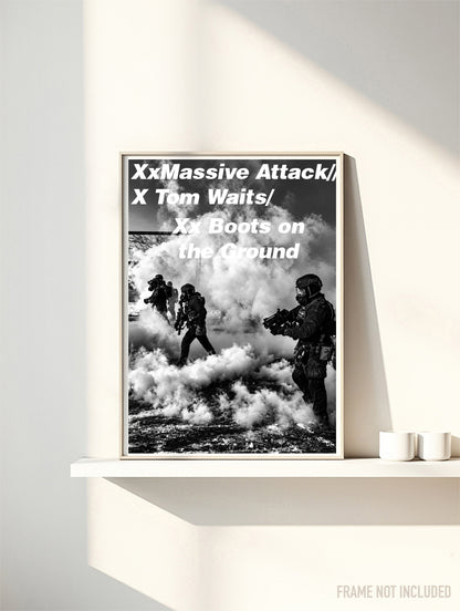 MASSIVE ATTACK - TOM WAITS - BOOTS ON THE GROUND - Symbios Design Rare Glossy Poster Print