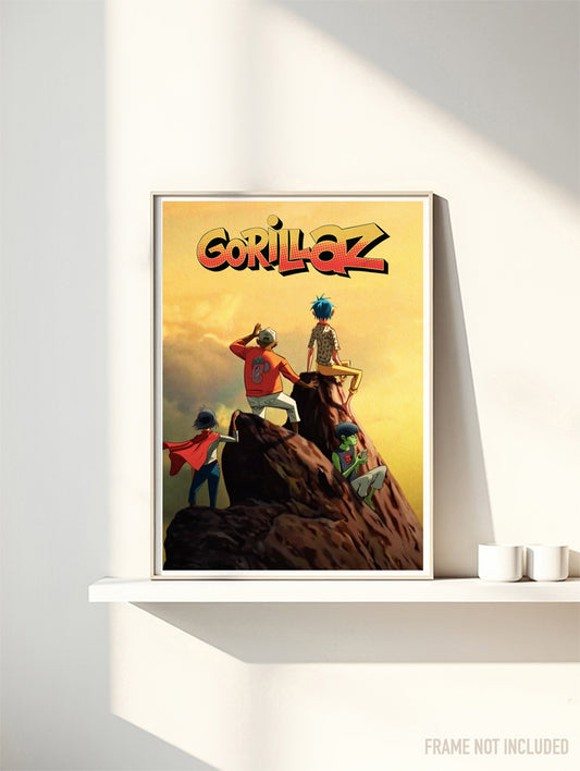 Gorillaz Band Illustration Poster | Music Art Print