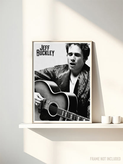 JEFF BUCKLEY - ACOUSTIC PORTRAIT - Symbios Design Rare Glossy Poster Print
