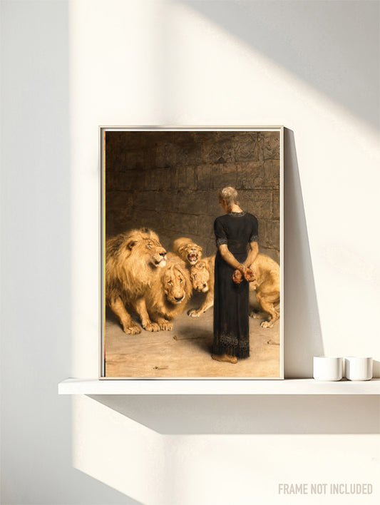 Daniel in the Lions Den (Detail) - Briton Riviere - Symbios Design Rare Glossy Poster Print