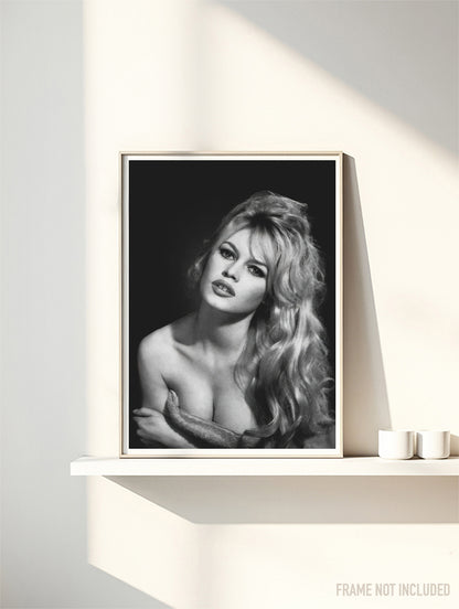 BRIGITTE BARDOT - TOWEL PORTRAIT - Symbios Design Rare Glossy Poster Print