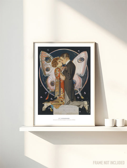J.C. LEYENDECKER - STUDY FOR BUTTERFLY COUPLE - Symbios Design Rare Glossy Poster Print