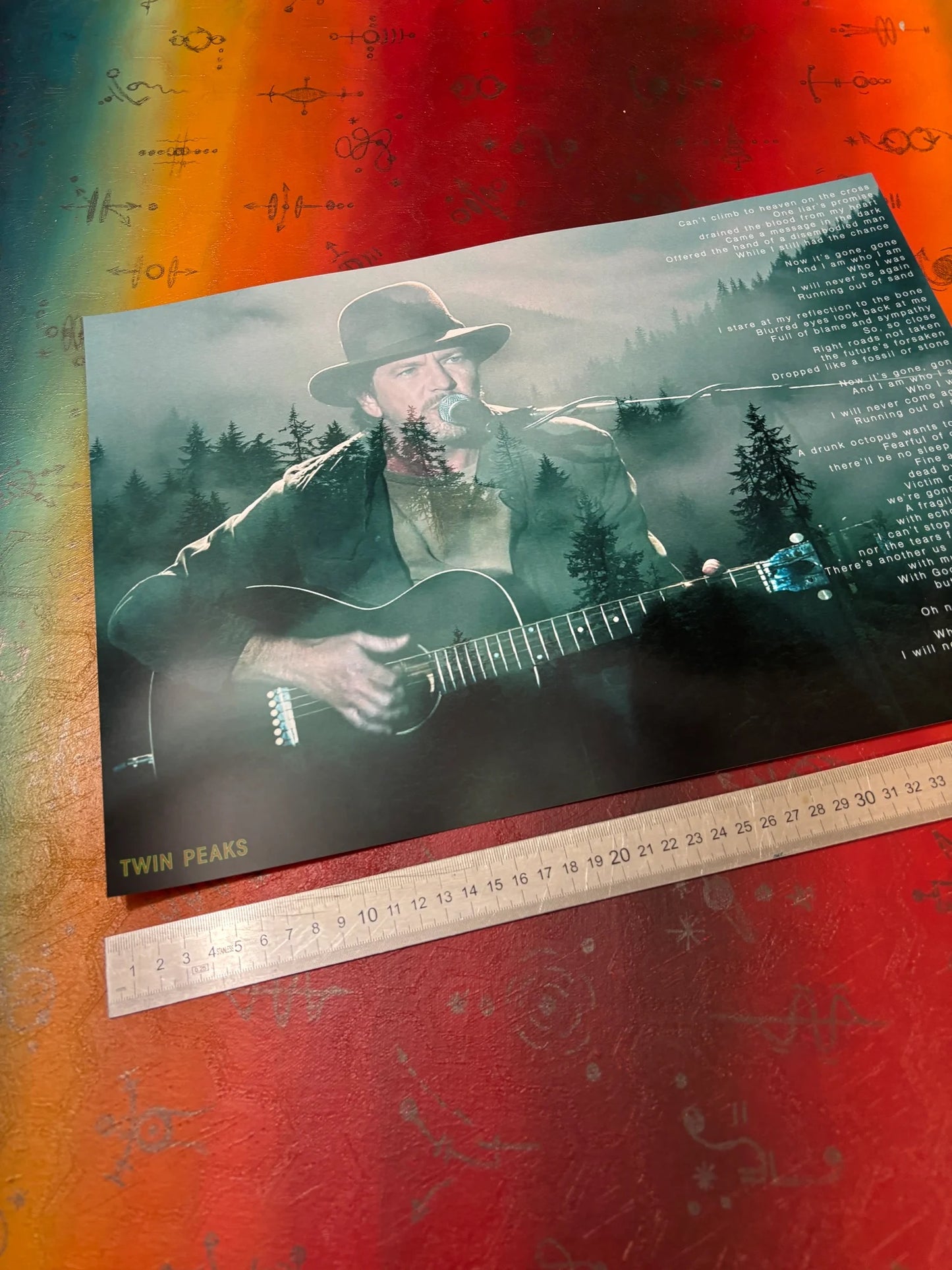 EDDIE VEDDER - TWIN PEAKS - PEARL JAM - Symbios Design - Rare Glossy Print