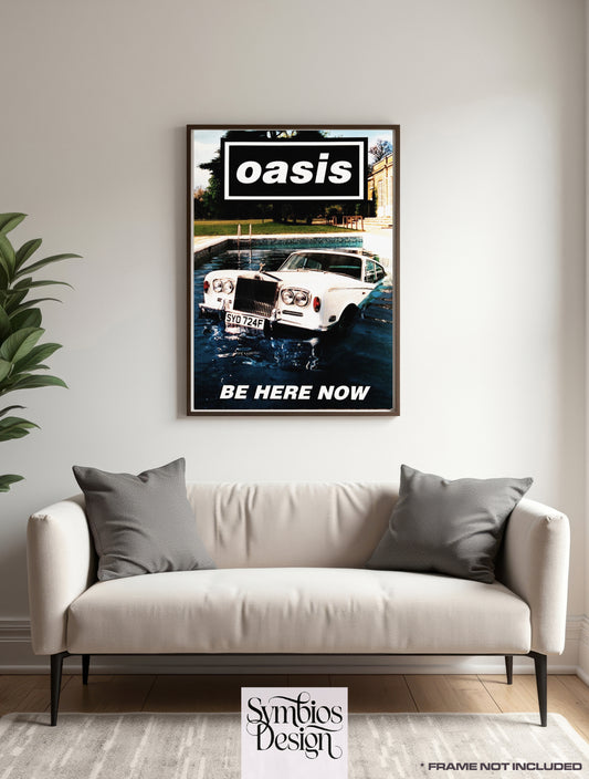 Oasis - Be Here Now - Rare Music Poster,  Music Decor, Band Memorabilia, Music Lover Gift