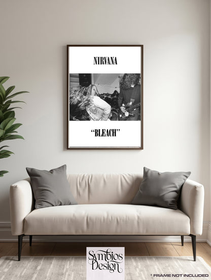 Nirvana - Bleach Negative - Rare Music Poster,  Music Decor, Band Memorabilia, Music Lover Gift