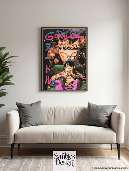 Gorillaz - Noodle Anime Character Poster | Band Art Wall Print