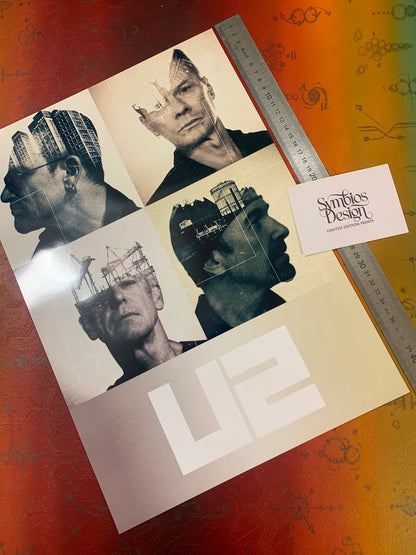 U2 - RARE - BONO - EDGE - Symbios Design - Rare Glossy Print