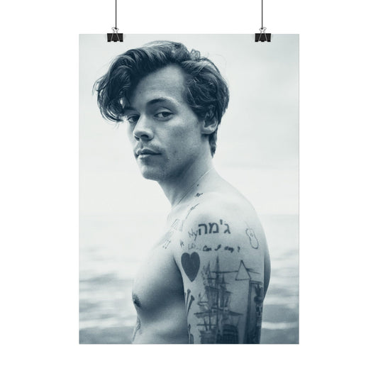Harry Styles - Blue Portrait - Rare Music Poster,  Music Decor, Band Memorabilia, Music Lover Gift
