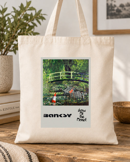 BANKSY - SHOW ME THE MONET - Symbios Design Tote Bag