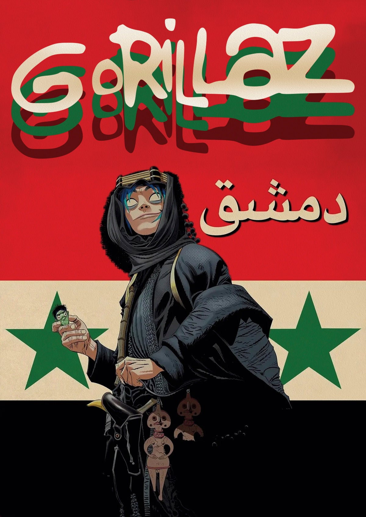 GORILLAZ - DAMASCUS - Symbios Design Rare Glossy Poster Print