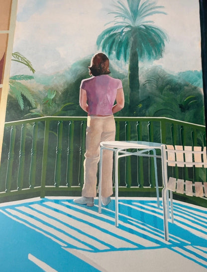 DAVID HOCKNEY - SUR LA TERRACE - Symbios Design Rare Glossy Poster Print