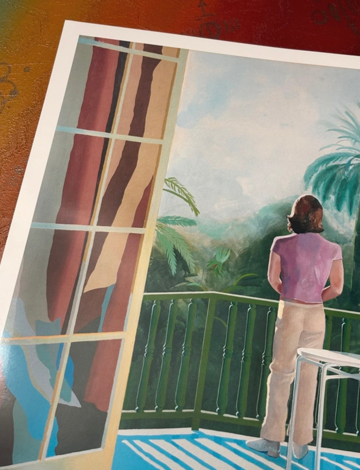 DAVID HOCKNEY - SUR LA TERRACE - Symbios Design Rare Glossy Poster Print