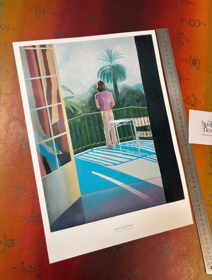 DAVID HOCKNEY - SUR LA TERRACE - Symbios Design Rare Glossy Poster Print