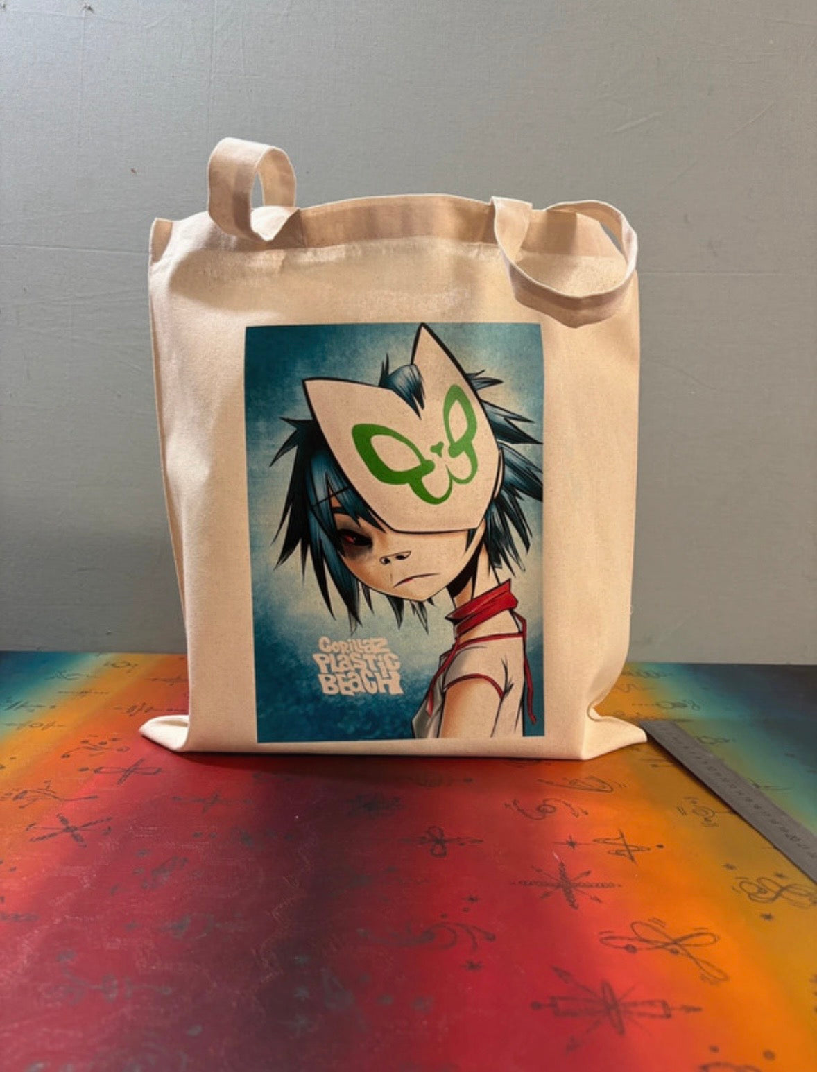 GORILLAZ - PLASTIC BEACH  - Symbios Design Tote Bag