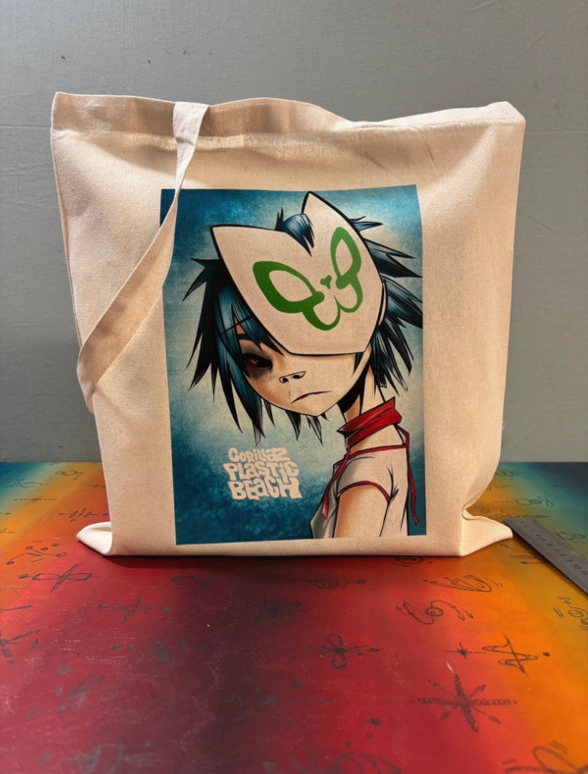 GORILLAZ - PLASTIC BEACH  - Symbios Design Tote Bag