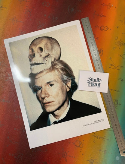 ANDY WARHOL - SELF PORTRAIT WITH SKULL  - Symbios Design Rare Glossy Poster Print