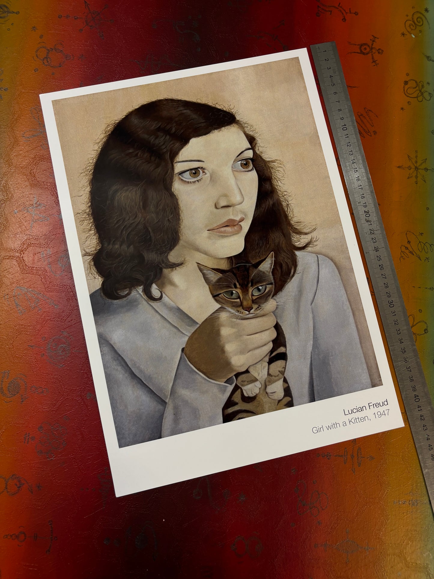 LUCIEN FREUD - GIRL WITH A KITTEN - Symbios Design Rare Glossy Poster Print