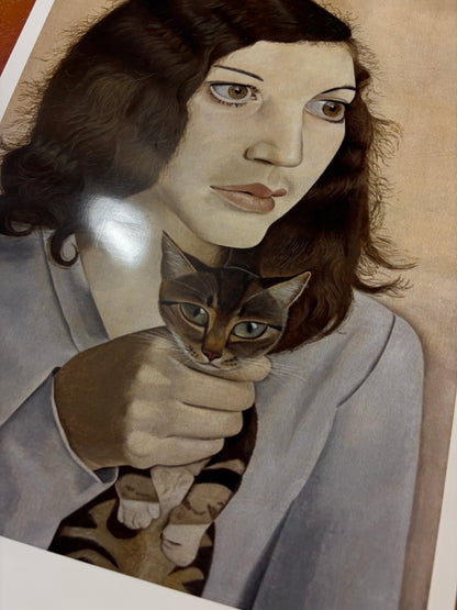 LUCIEN FREUD - GIRL WITH A KITTEN - Symbios Design Rare Glossy Poster Print