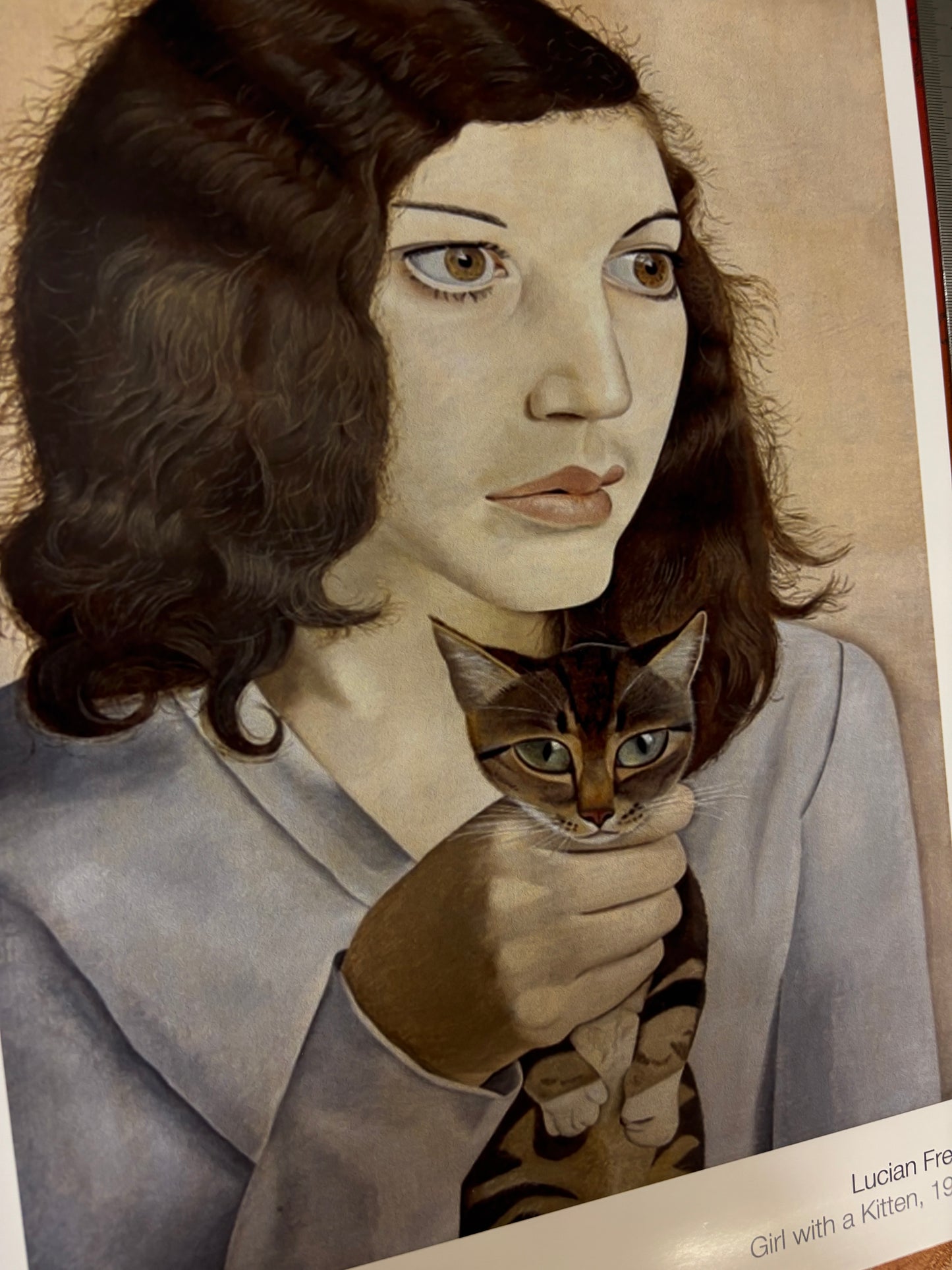 LUCIEN FREUD - GIRL WITH A KITTEN - Symbios Design Rare Glossy Poster Print