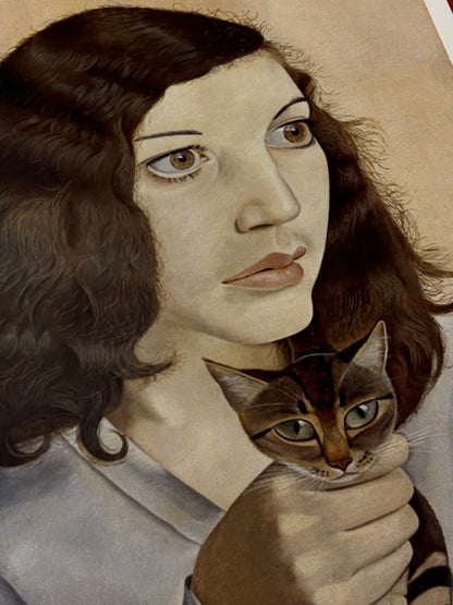 LUCIEN FREUD - GIRL WITH A KITTEN - Symbios Design Rare Glossy Poster Print