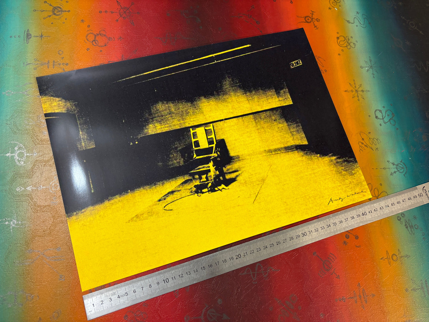 ANDY WARHOL - ELECTRIC CHAIR - YELLOW  - Symbios Design Rare Glossy Poster Print
