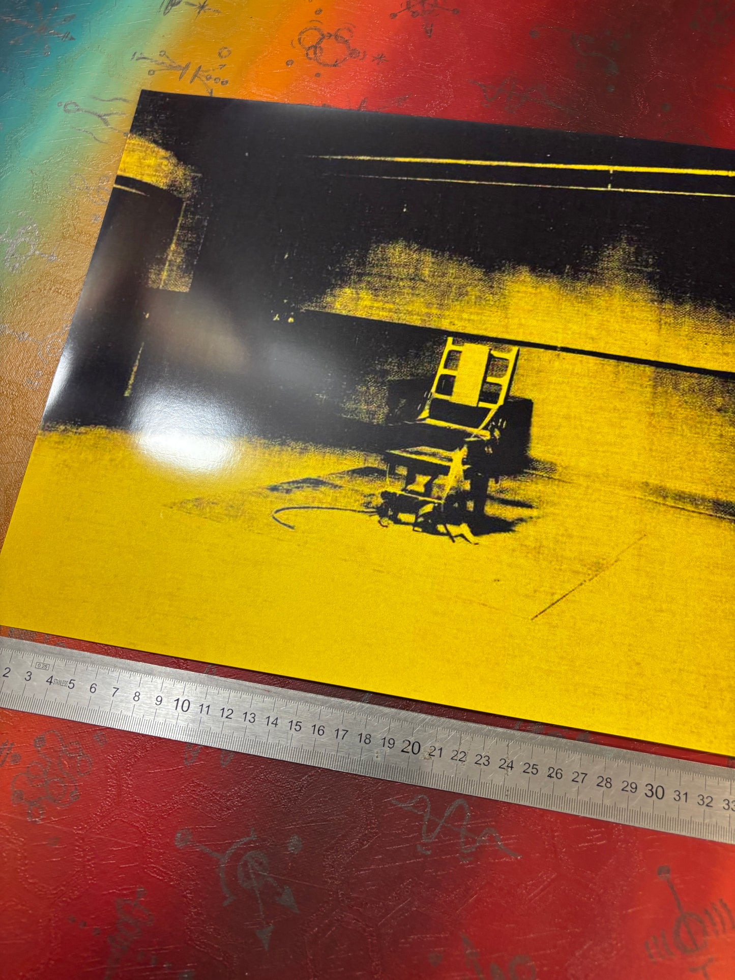 ANDY WARHOL - ELECTRIC CHAIR - YELLOW  - Symbios Design Rare Glossy Poster Print