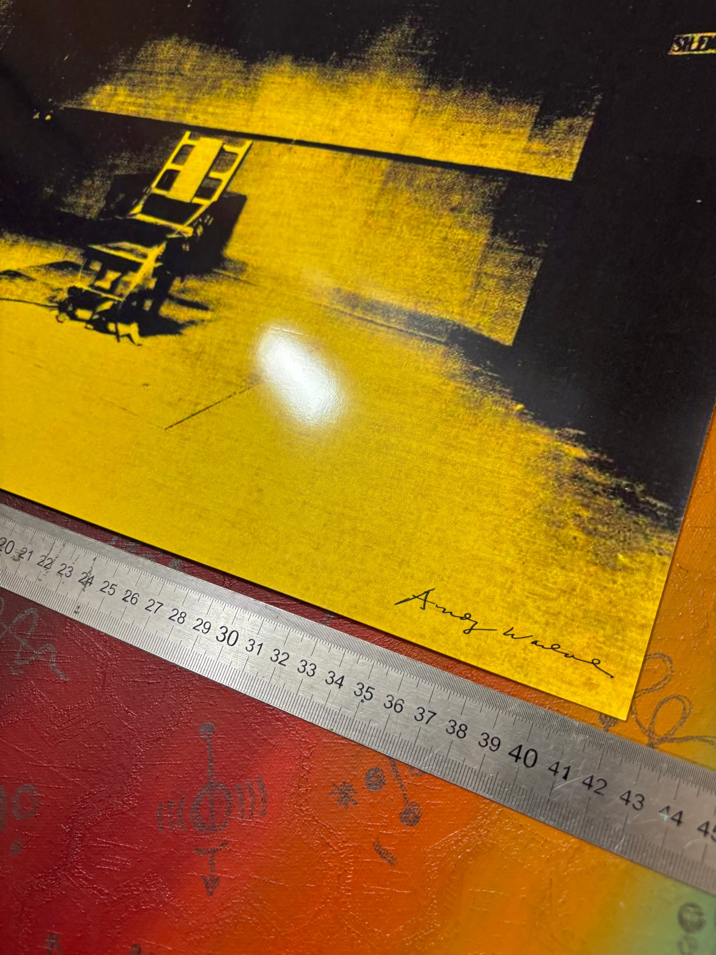 ANDY WARHOL - ELECTRIC CHAIR - YELLOW  - Symbios Design Rare Glossy Poster Print