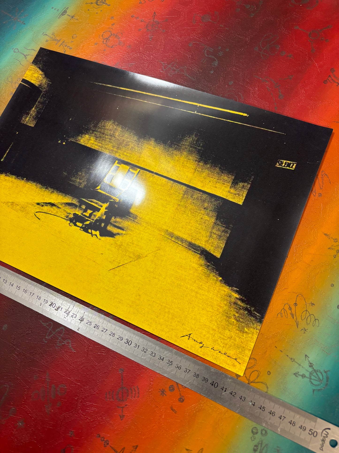 ANDY WARHOL - ELECTRIC CHAIR - YELLOW  - Symbios Design Rare Glossy Poster Print