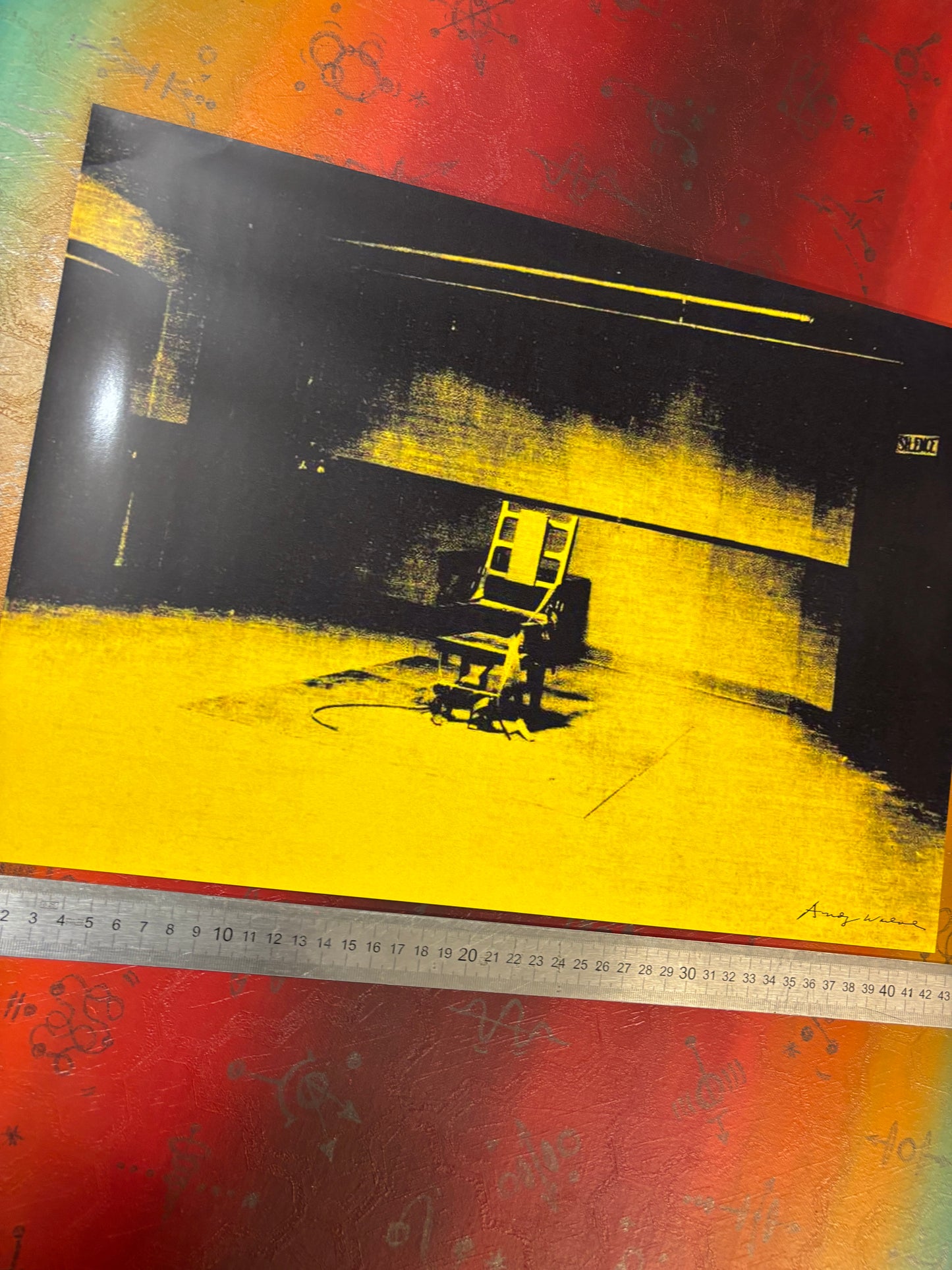 ANDY WARHOL - ELECTRIC CHAIR - YELLOW  - Symbios Design Rare Glossy Poster Print