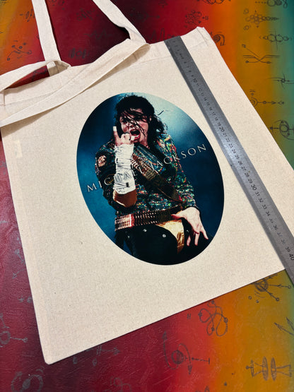 MICHAEL JACKSON  - Retro Tote Bag: 90s Style, Oeko-Tex Cotton