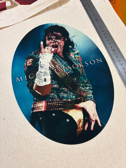 MICHAEL JACKSON  - Retro Tote Bag: 90s Style, Oeko-Tex Cotton