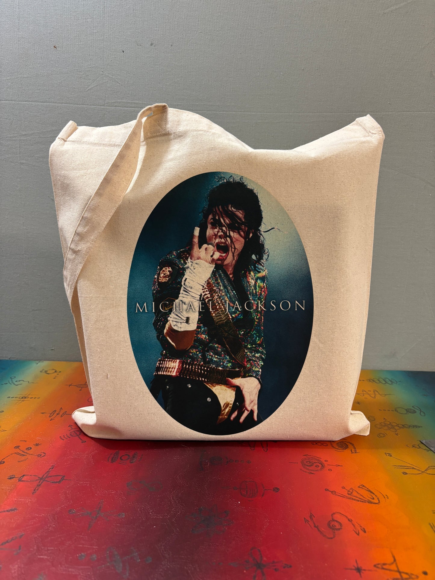 MICHAEL JACKSON  - Retro Tote Bag: 90s Style, Oeko-Tex Cotton