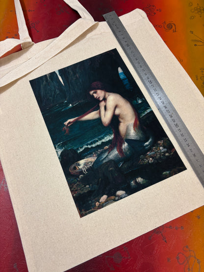 THE MERMAD - WATERHOUSE - Retro Tote Bag: 90s Style, Oeko-Tex Cotton